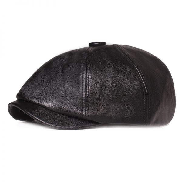 Leather Beret Cap - 图片 5