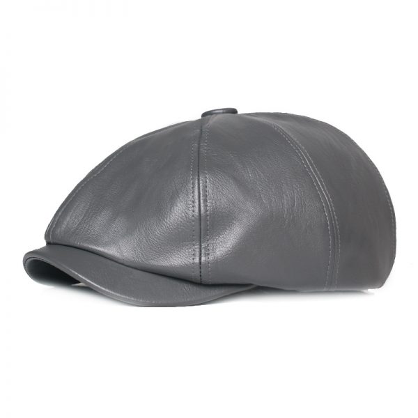 Leather Beret Cap - 图片 4