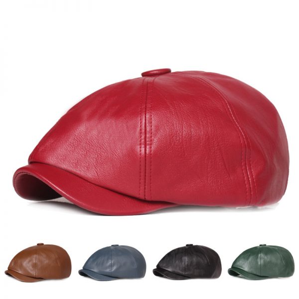 Leather Beret Cap